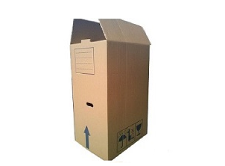 Χαρτοκιβώτια Ντουλάπα για ρούχα με μεταλλική κρεμάστρα