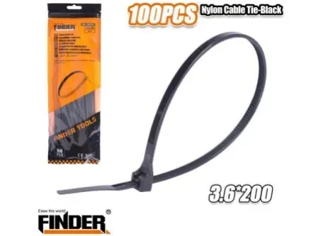 Σετ δεματικά Tie wraps 3.6x200mm 100pcs Finder
